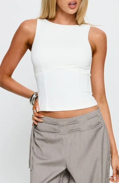 Princess Polly Georgetta Crop Tank In White