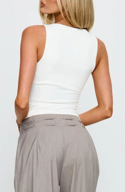 Princess Polly Georgetta Crop Tank In White