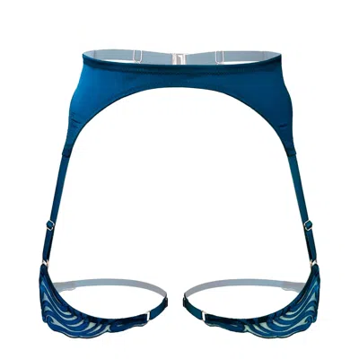 Monique Morin Lingerie Women's Echo Garter Abyss Blue In Blue