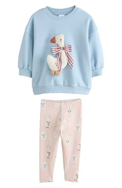 Next Kids' Duck Sweatshirt & Leggings Set In Blue