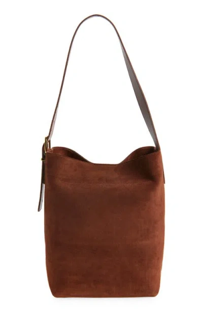 Madewell Essentials Suede Bucket Bag In Brown