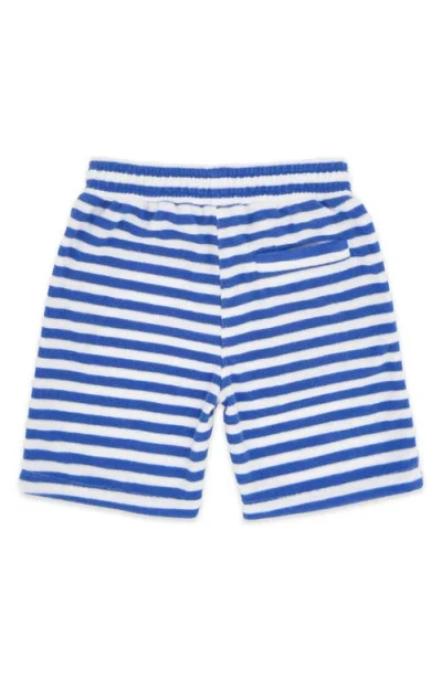 Feather 4 Arrow Kids' Coastal Stripe Terry Cloth Drawstring Shorts In Blue