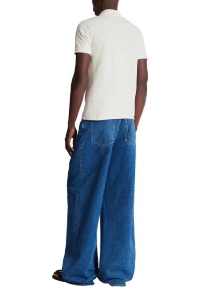 Balmain Polo Shirt Short Sleeves Ribbed Cuffs Collar In White