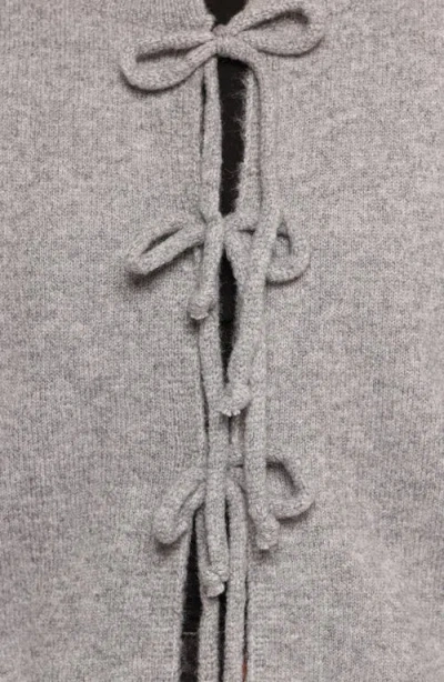 Petal And Pup Petal & Pup Neri Bow Tie Front Cardigan In Gray