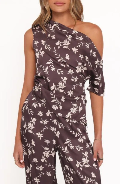 Petal And Pup Petal & Pup Romola Ruched One-shoulder Top In Purple