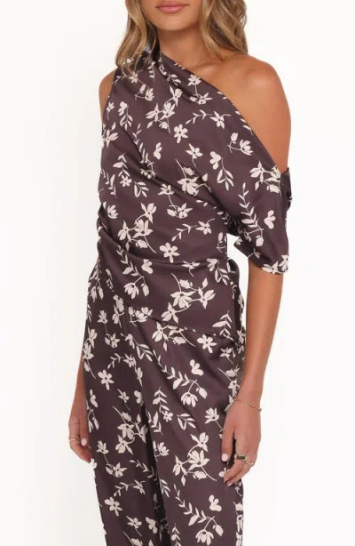 Petal And Pup Petal & Pup Romola Ruched One-shoulder Top In Purple