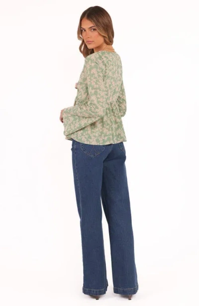 Petal And Pup Petal & Pup Reeva Tie Front Top In Green