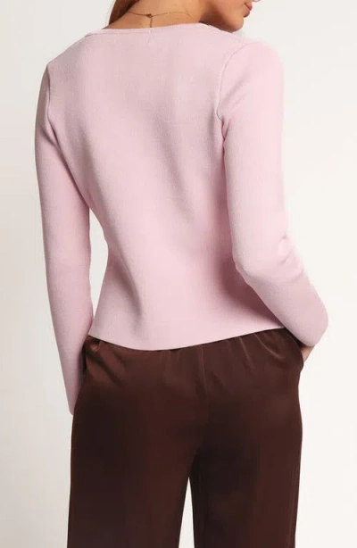 Petal And Pup Petal & Pup Perla V-neck Split Front Cardigan In Pink