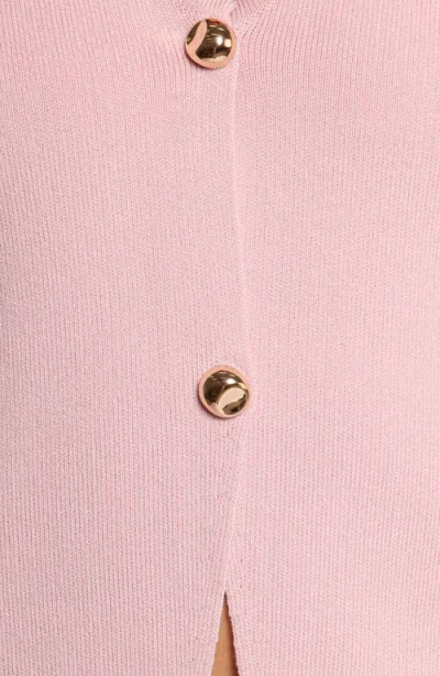 Petal And Pup Petal & Pup Perla V-neck Split Front Cardigan In Pink