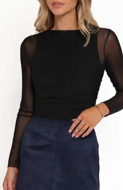 Petal And Pup Petal & Pup Aine Sheer Mesh Bodysuit In Black