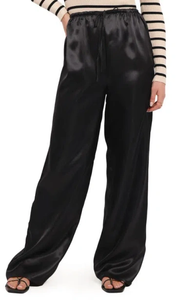 Petal And Pup Petal & Pup Danae Wide Leg Satin Pants In Black