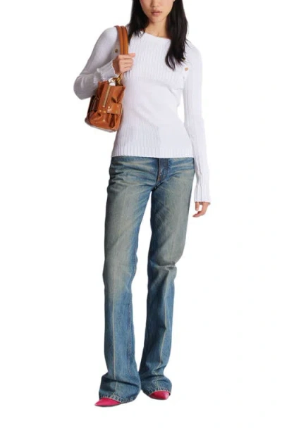 Balmain Knit Top With Buttons In White