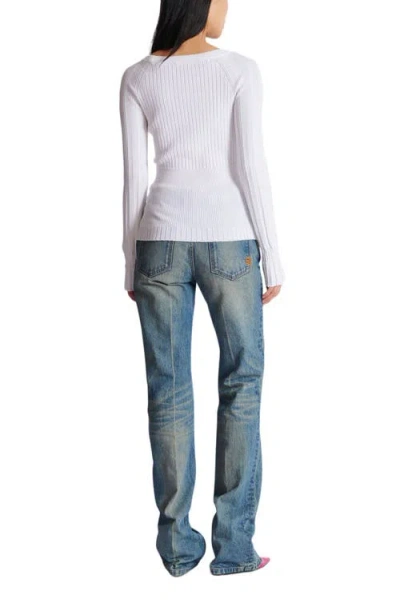 Balmain Knit Top With Buttons In White