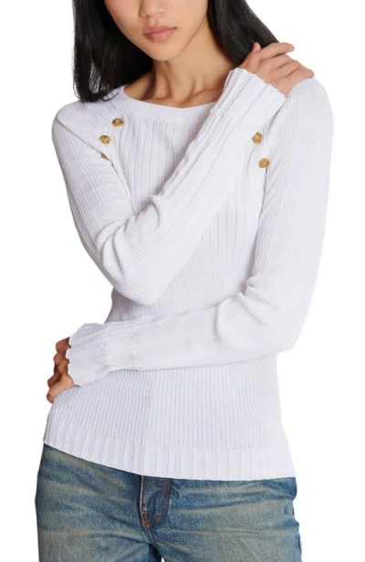 Balmain Knit Top With Buttons In White