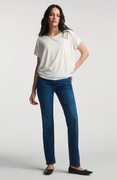 Mavi Jeans Luxe Touch Boat Neck T-shirt In White