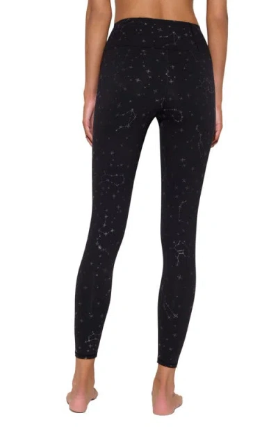Spiritual Gangster Zodiac Print Nirvana Lotus Leggings In Black