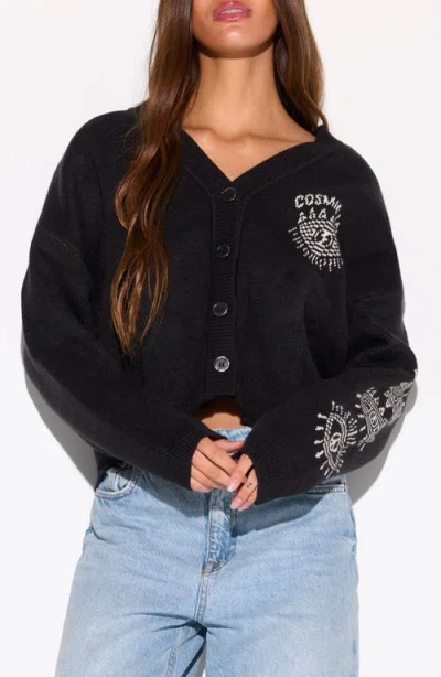 Spiritual Gangster Cosmic Love Delaney Cardigan In Black