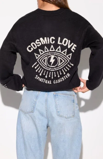Spiritual Gangster Cosmic Love Delaney Cardigan In Black