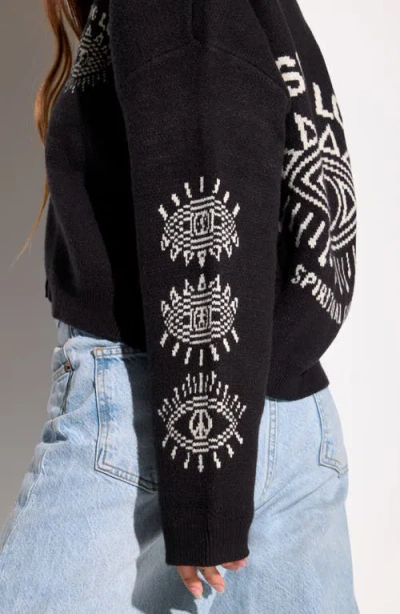 Spiritual Gangster Cosmic Love Delaney Cardigan In Black