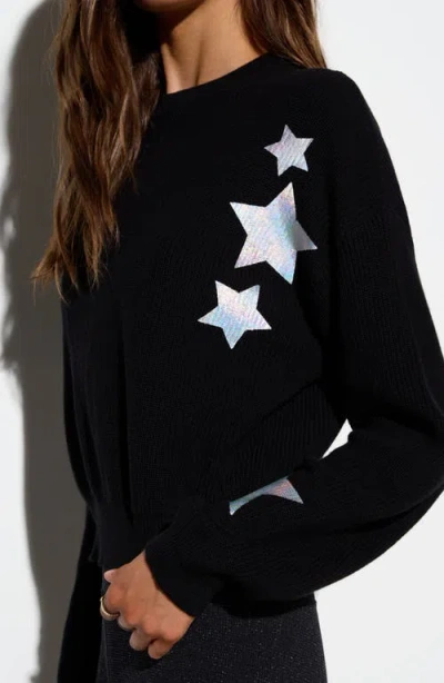 Spiritual Gangster Stars Tate Cotton Crop Sweater In Black