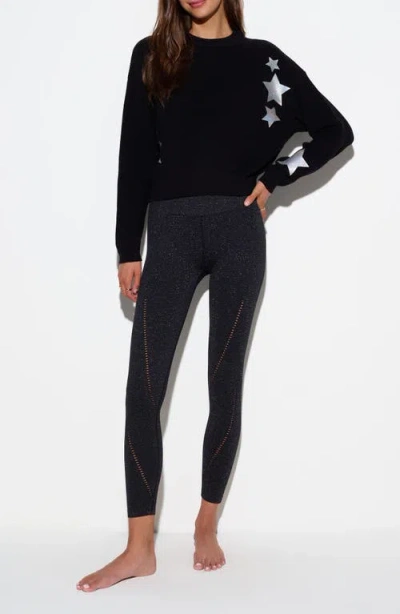 Spiritual Gangster Stars Tate Cotton Crop Sweater In Black