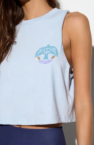 Spiritual Gangster Unity Spirit Cotton Crop Tank In Blue