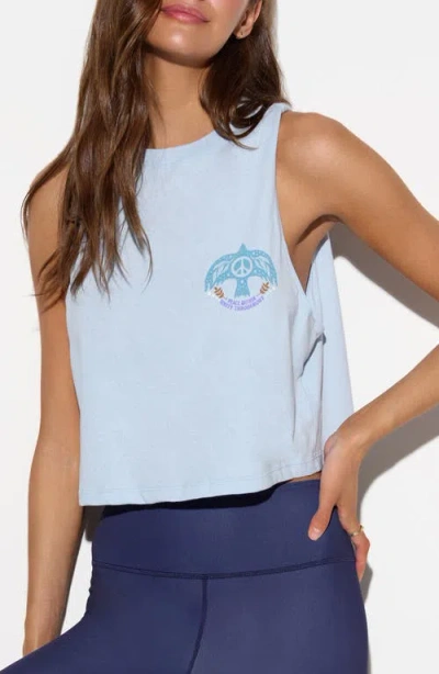 Spiritual Gangster Unity Spirit Cotton Crop Tank In Blue