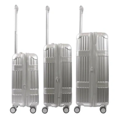 Martha Stewart The Bedford 3-piece Hardcase Luggage Set In Silver