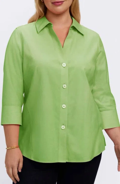 Foxcroft Paityn Non-iron Button-up Shirt In Green