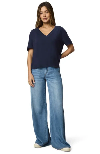 Splendid Kacey V-neck T-shirt In Blue