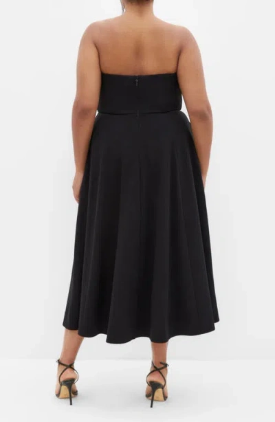 City Chic Bailee Sweetheart Neck Midi Dress In Black