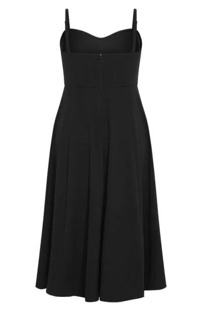 City Chic Bailee Sweetheart Neck Midi Dress In Black