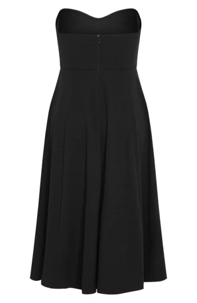 City Chic Bailee Sweetheart Neck Midi Dress In Black