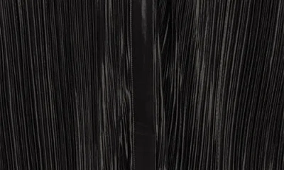 City Chic Amirah Plissé Long Sleeve Maxi Shirtdress In Black