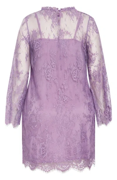 City Chic Zelda Lace Minidress In Purple
