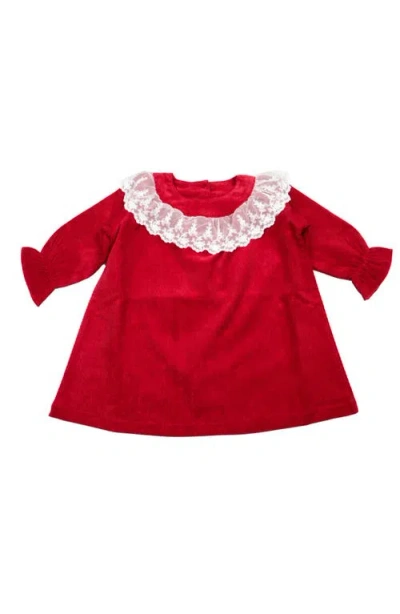 Cuclie Lace Collar Dress In Red