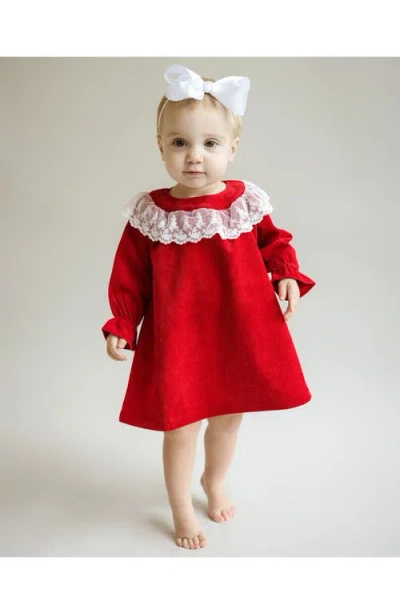 Cuclie Lace Collar Dress In Red