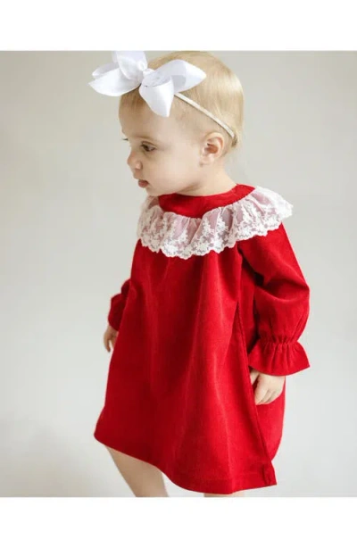 Cuclie Lace Collar Dress In Red