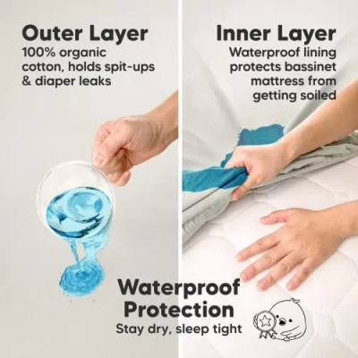 Keababies 2-pack Soothe [protect+] Waterproof Bassinet Sheets In Multi