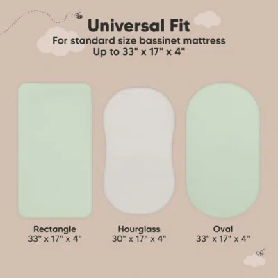 Keababies 2-pack Soothe [protect+] Waterproof Bassinet Sheets In Multi