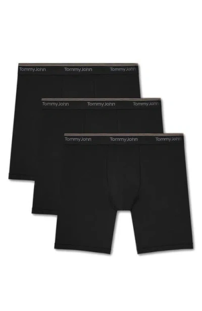 Tommy John 3-pack Ultra Soft Flex Boxer Briefs In Black