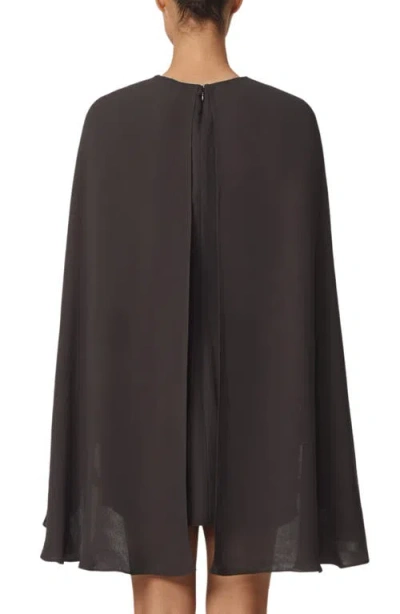 Reiss Cassidy Long Sleeve Cape Minidress In Brown
