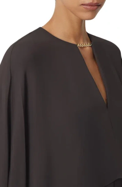 Reiss Cassidy Long Sleeve Cape Minidress In Brown