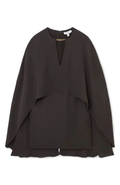 Reiss Cassidy Long Sleeve Cape Minidress In Brown