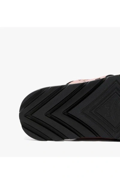 Mcm Cross Sandal In Visetos Leather Mix In Pink