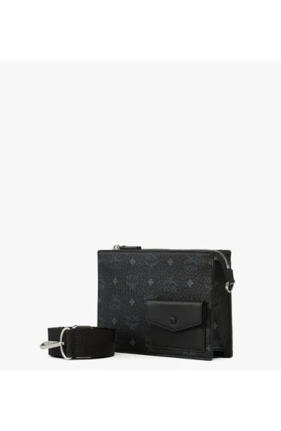 Mcm Aren Standing Crossbody Pouch In Black