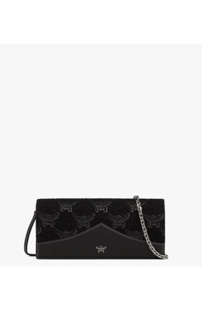 Mcm Diamond Clutch In Black