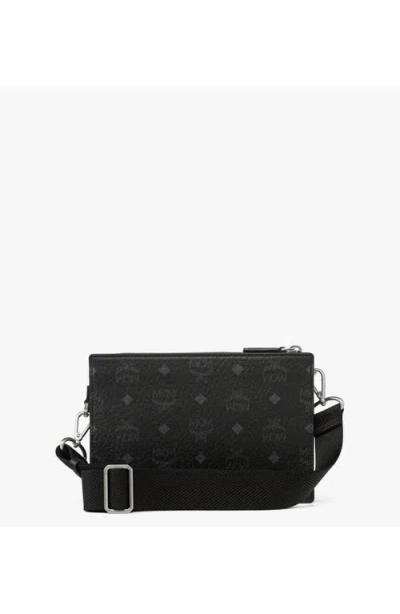 Mcm Aren Standing Crossbody Pouch In Black