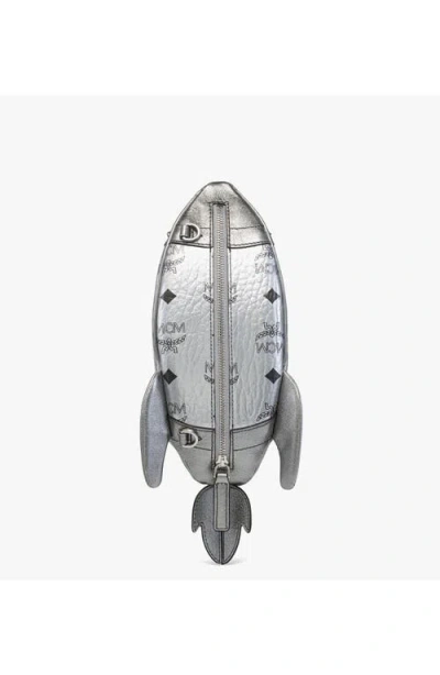 Mcm Aren Rocket Crossbody In Silver