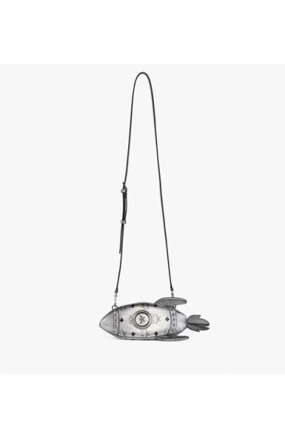 Mcm Aren Rocket Crossbody In Silver